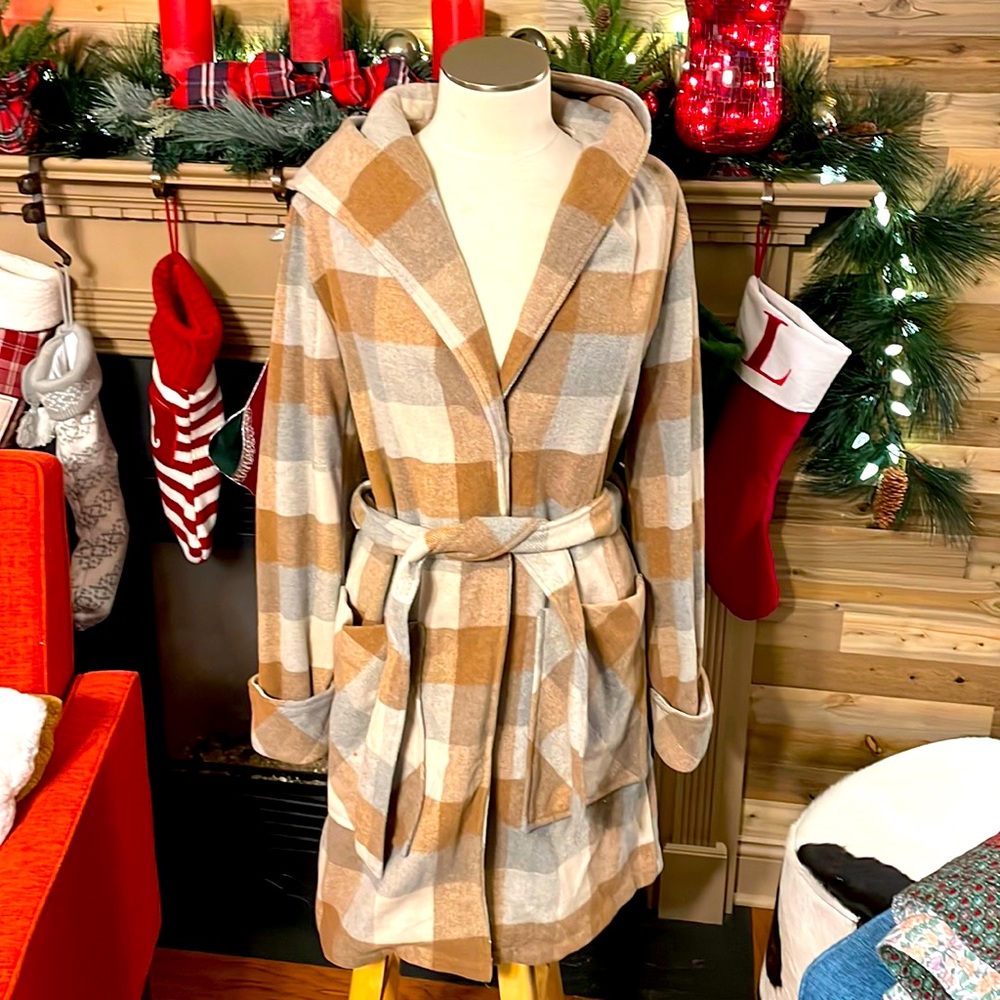 Large plaid with winter jacket